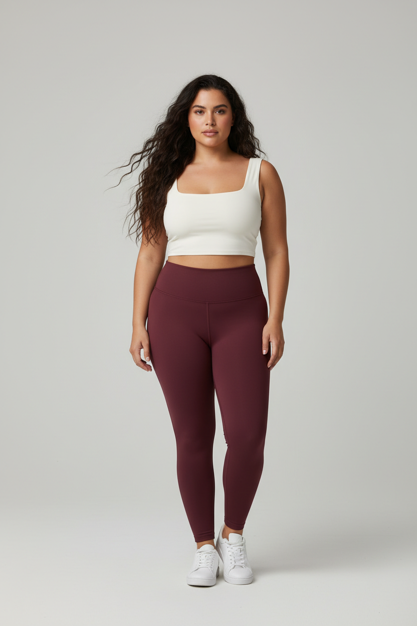 Plus Size Comfort Stretch Leggings burgundy