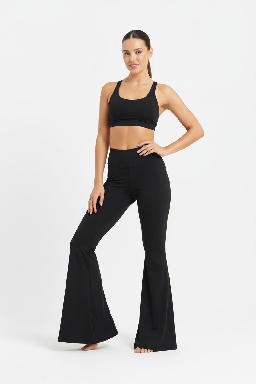 Flared Yoga Pants – Black