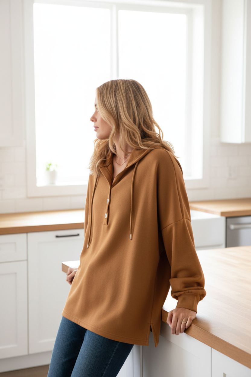The Haven Hoodie in Coffee