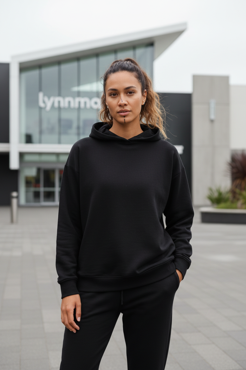 Women's Oversized Hoodie & Jogger Tracksuit Set - Black, Size S, Lynnmall New Lynn