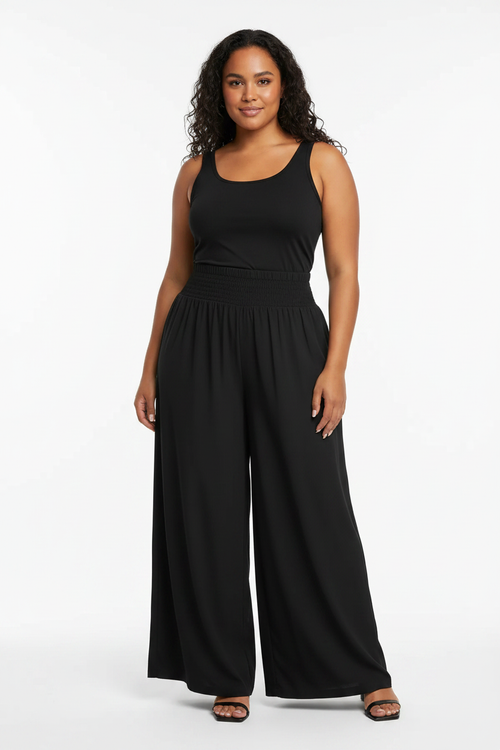 High Waist Flare Pants - full body front view