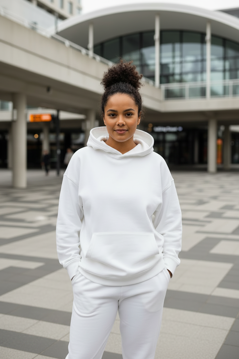 Women's Oversized Hoodie & Jogger Tracksuit Set - White, Size S, New Lynn Plaza