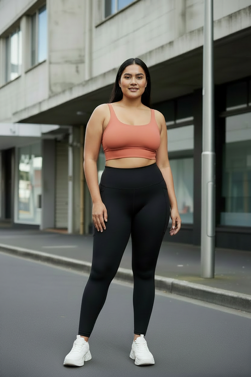 High-Waist Butt-Lifting Leggings - Black, Size 1XL, New Lynn