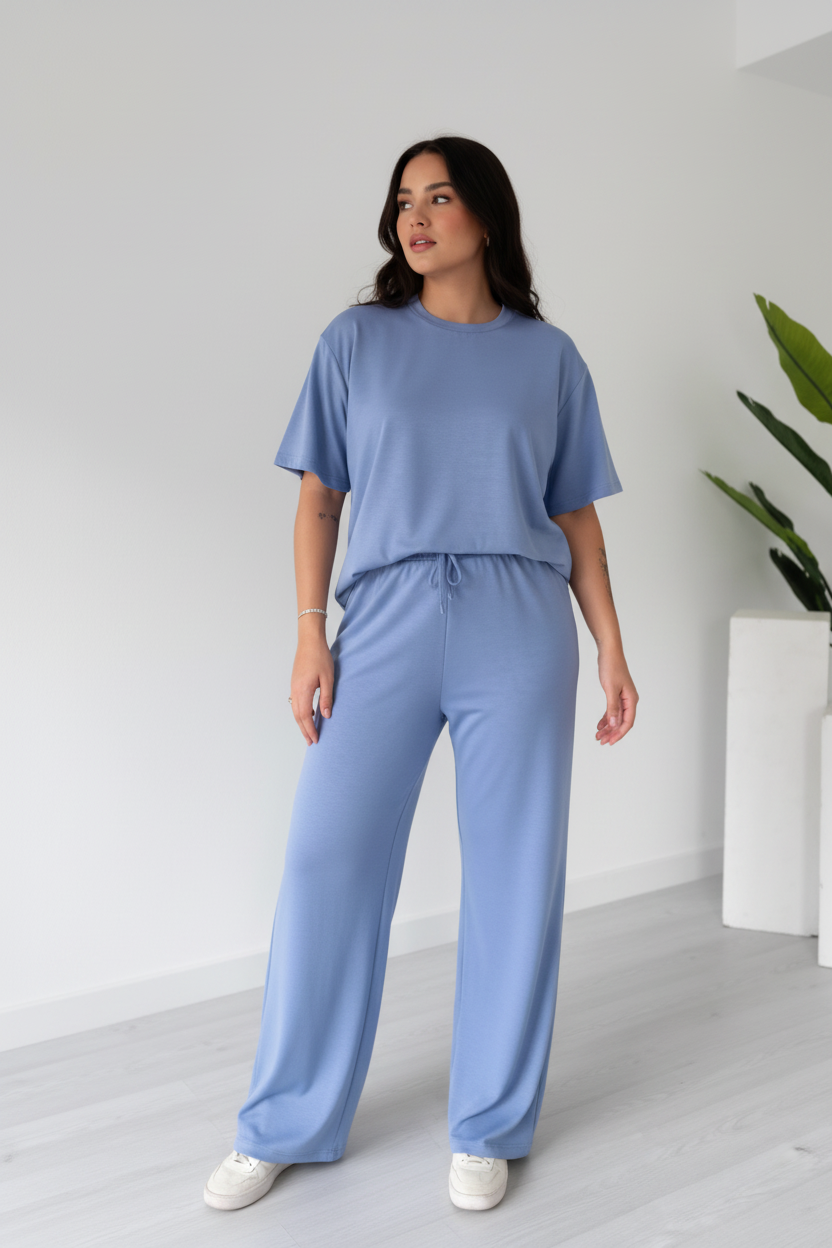 Periwinkle Blue Two-Piece Set - XL Samoan Model